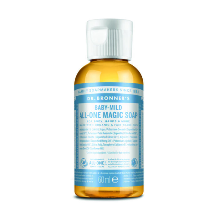 DR. BRONNER´S Baby-Mild Pure Castile lõhnatu orgaaniline vedelseep, 60 ml