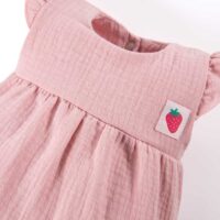 STRAWBERRY roosa musliinist romper - Image 3