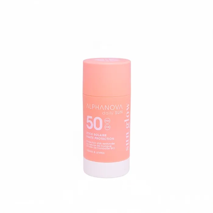 ALPHANOVA Daily Sun SPF50 päikesekaitsepulk näole mangovõi, vaarikaseemneõli ja E-vitamiiniga, 17 ML