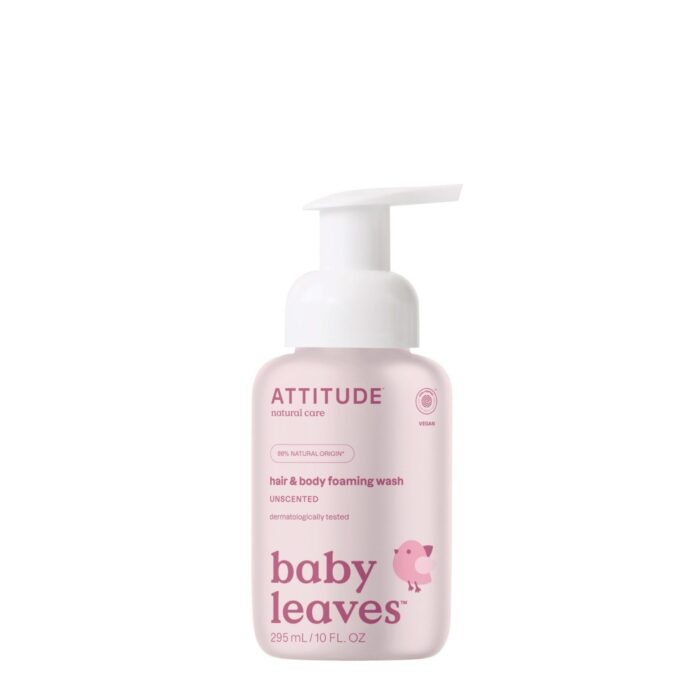 Attitude Baby Leaves 2in1 lõhnatu laste šampoon ja kehapesuvaht, 295ml