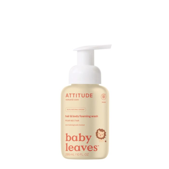 Attitude Baby Leaves 2in1 pirnilõhnaline laste šampoon ja kehapesuvaht, 295ml