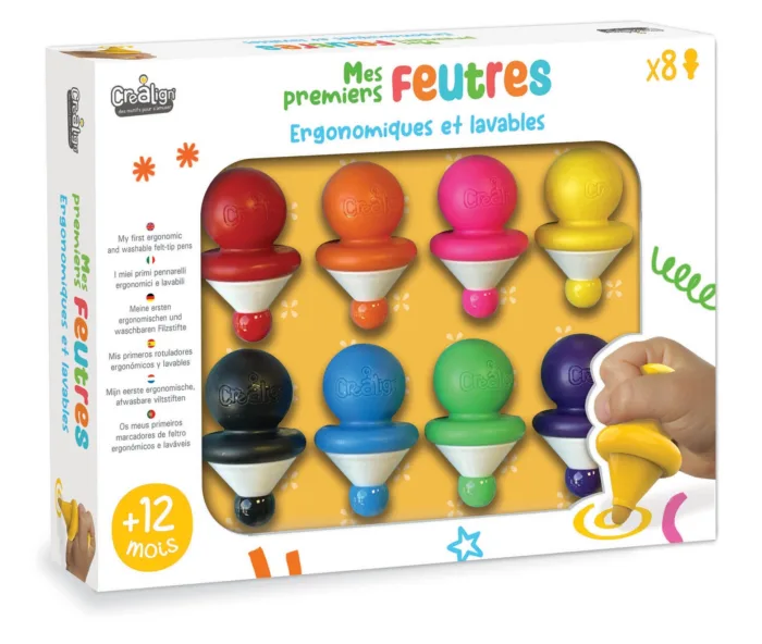 Créa Lign’ esimesed viltpliiatsid lastele 12+ kuud, 8 tk