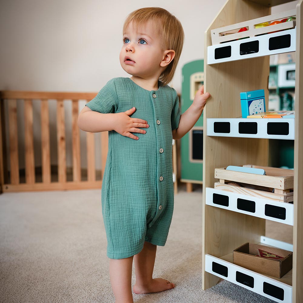 Snack Time roheline musliinist romper - Image 3